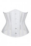 Corset taille en acier transparent en maille découpée pour femme - Costume gothique - Corset sexy pour le bas du buste - Blan