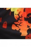 UOWEG Halloween tête de Citrouille Fleur col carré Manches Longues Impression Sexy Grande Robe trapèze Habillé Orange, S 