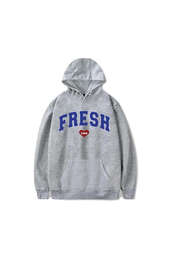 TYI Fresh Love Merch Sweat à Capuche Manches Longues pour Hommes Et Femmes Mode Hip Hop Rue S - 3XL , Rouge, XXXL