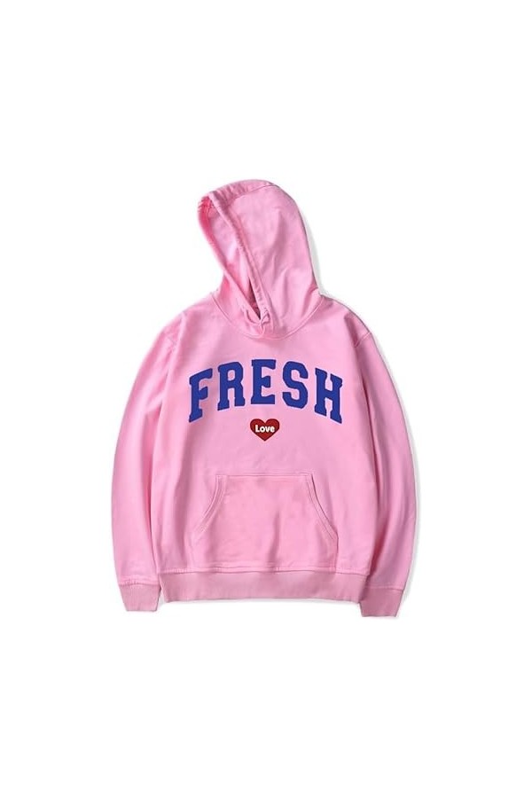 TYI Fresh Love Merch Sweat à Capuche Manches Longues pour Hommes Et Femmes Mode Hip Hop Rue S - 3XL , Rouge, XXXL