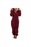 Duohropke Pyjama et pyjama pour femme - En polaire - Douce et chaude - Confortable - En peluche, Vin A., XXXXL