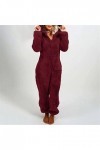 Duohropke Pyjama et pyjama pour femme - En polaire - Douce et chaude - Confortable - En peluche, Vin A., XXXXL