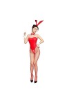 YUDATPG Costume de lapin pour femme et fille, combinaison une pièce, lingerie avec oreilles et queue, bandeau pour Halloween,