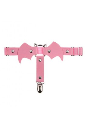 INHYLY Coeur Ailes Bowknot Jarretière Femmes En Cuir Pu Élastique Jambe Jarretelles Cuisse Harnais Punk Gothique Accessoire 