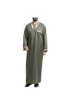 Mymyguoe Robe musulmane pour homme - Robe islamique avec poche poitrine - Robe musulmane - Pour homme - Décontractée - Dubaï 