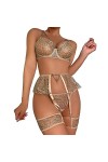 AJGRHE Lingerie Femme Sexy Ensembl Pantalon Sexy Ouvert sous-VêTements Femmes ChaîNe en MéTal Creuse Sexy Voir à Travers LEn