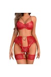 AJGRHE Lingerie Femme Sexy Ensembl Pantalon Sexy Ouvert sous-VêTements Femmes ChaîNe en MéTal Creuse Sexy Voir à Travers LEn