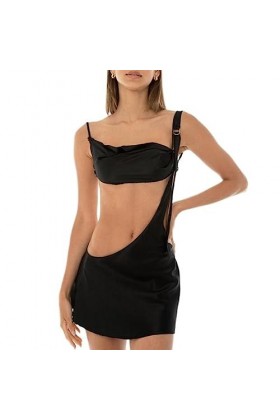 CHOUBAGUAI Évider Femmes Robe Sexy y2k sans Manches Dos Nu Mini Vêtements Dété Dames Moulantes Robes De Soirée Clubwear-comm