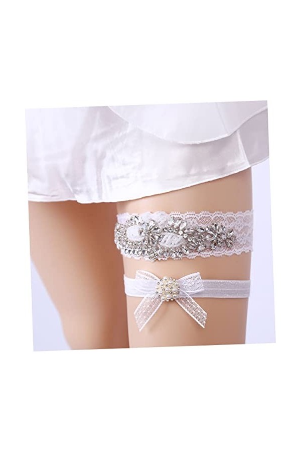 ifundom 2 Pièces Porte-Jarretelles en Dentelle Jarretière Ornements De Jambe De Mariée Bande De Jambe De Mariée Bande De Jamb