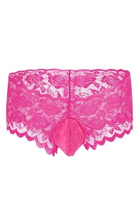 Hommes Sexy Lingerie Dentelle G-String Sissy sous-vêtement Tanga Thongs Bikini Slip avec Jarretière Briefs Boxers Culottes Re