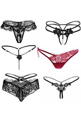 Culotte Sexy, Strings Culottes, Slips sous-Vêtements Lingerie, Tangas, G-String en Dentelle Florale pour Femmes 6 Styles dans