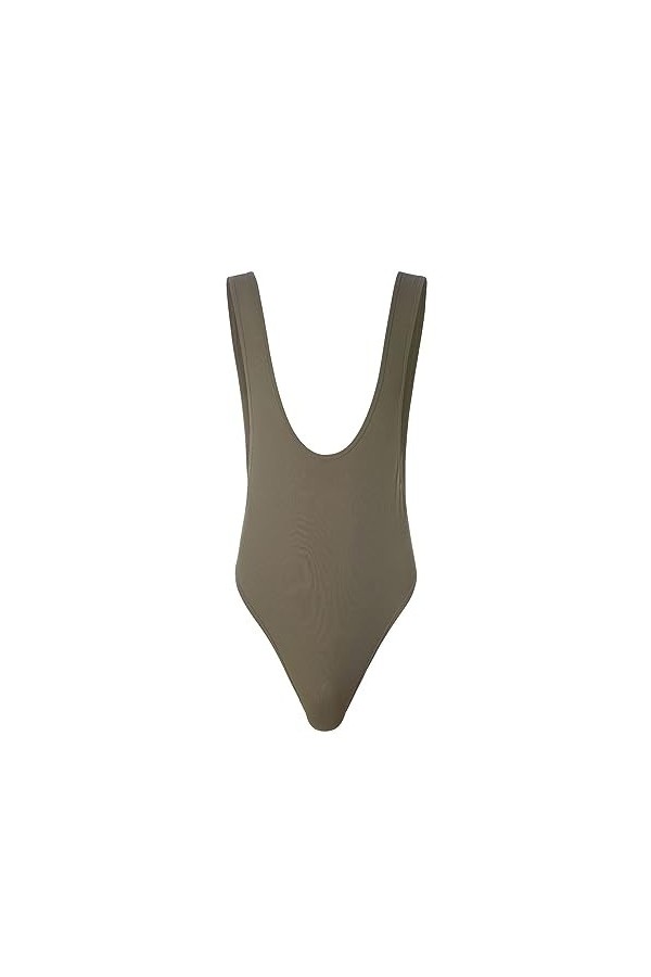 Hommes Body String Leotard Bodysuit Singlet Jumpsuit Coupe Haute Une Pièce Sans Manches Color:red,Size:XL 