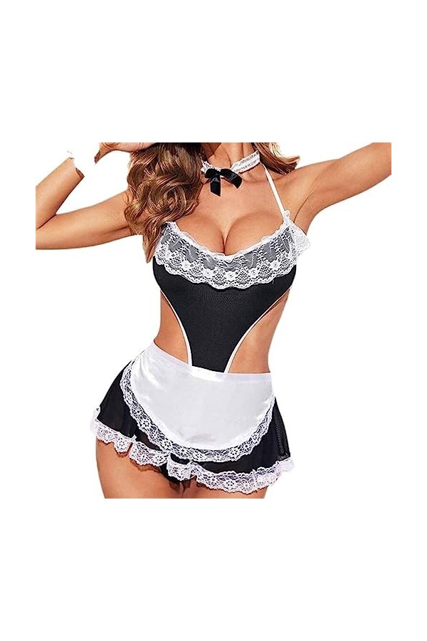 WEITING Lingerie Sexy Ensembles Cosplay Uniforme Femmes Dentelle Évider Sous-Vêtements Chauds Jupe Ensemble Ouvert Sexy Costu