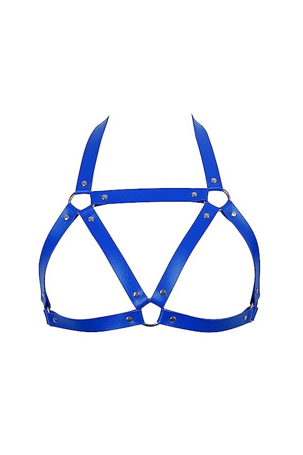 Femmes Body Strap Cuir Soutien - Gorge élégant Soutien - Gorge évidé Punk Gothique orgie Halloween Prom Costume Rose Rouge 