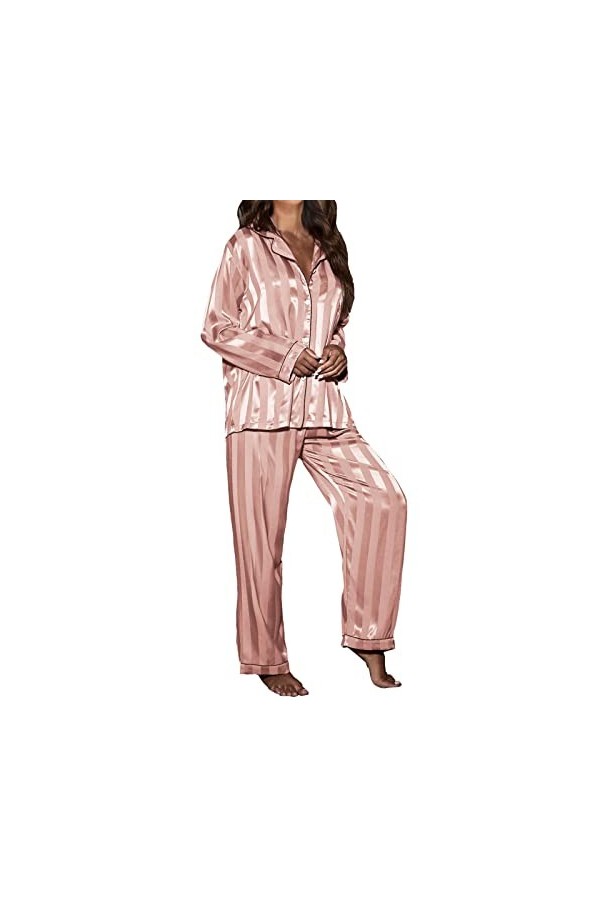 Lingerie Soutien-Gorge Et Culotte Ensemble Ensemble Homewear Femme Pyjama Cardigan Manches Longues Soutien-Gorge en Latex Rou