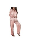 Lingerie Soutien-Gorge Et Culotte Ensemble Ensemble Homewear Femme Pyjama Cardigan Manches Longues Soutien-Gorge en Latex Rou