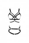 JELINDA Ensemble de soutien-gorge harnais pour femme, élastique et sans bonnets avec cage, bretelles creuses réglables, ceint