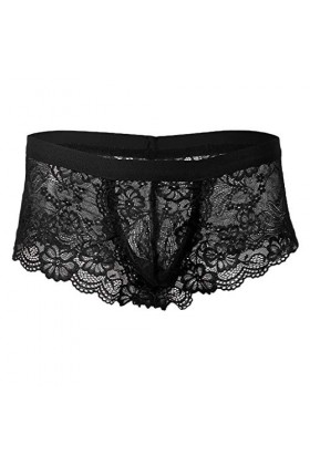 oshhni 2X Hommes Voir à Travers des Culottes en Dentelle Florale Slips sous-vêtements