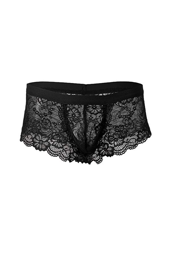 oshhni 2X Hommes Voir à Travers des Culottes en Dentelle Florale Slips sous-vêtements