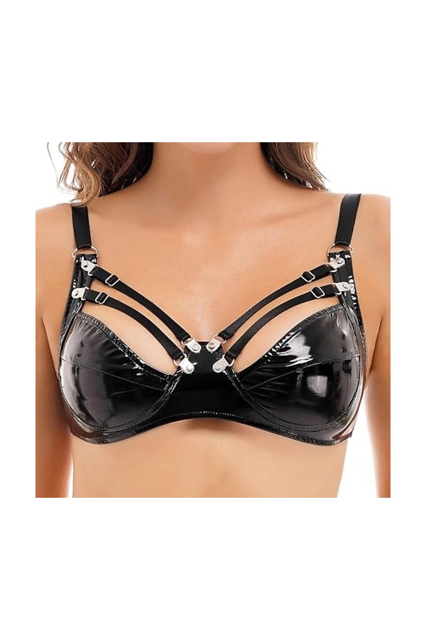 Lingerie Sexy Femme Coquine Hot Seductive Lingerie Brassière sans Fil,Noir,XL