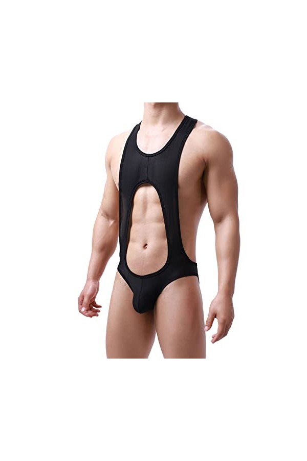 SKFLABOOF Coquin Body Homme Adulte Jockstrap Érotique Slip Borat Drole Moulant Mankini Transparent Deguisement Strip-Tease Co