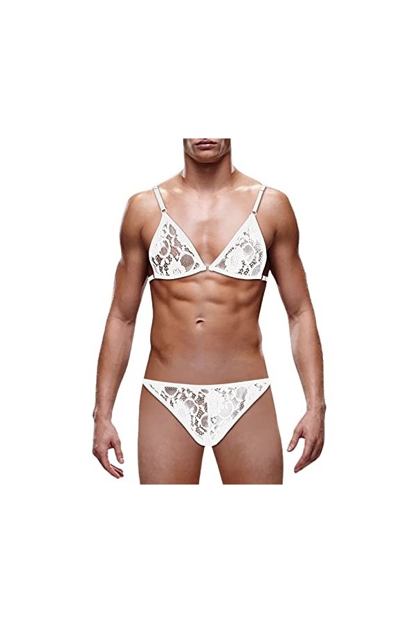SKFLABOOF Érotique Body Homme Drole Moulant Deguisement Ficelle Bite Transparent Lingerie Sexy Hot Costume Bonbon Slip Jockst