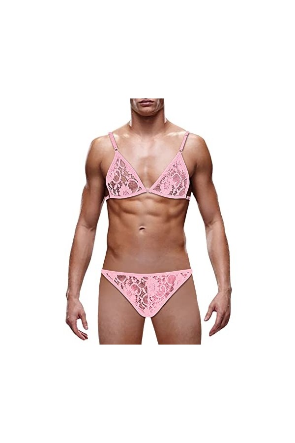 SKFLABOOF Érotique Body Homme Drole Moulant Deguisement Ficelle Bite Transparent Lingerie Sexy Hot Costume Bonbon Slip Jockst