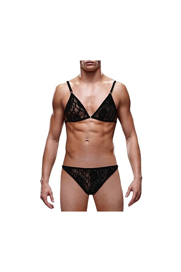 SKFLABOOF Érotique Body Homme Drole Moulant Deguisement Ficelle Bite Transparent Lingerie Sexy Hot Costume Bonbon Slip Jockst