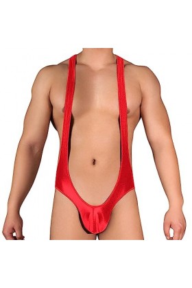 SKFLABOOF Transparent Mankini Homme Sexy Hot Coquin Deguisement Strip-Tease Bite Drole String Érotique Slip Harnais Costume J