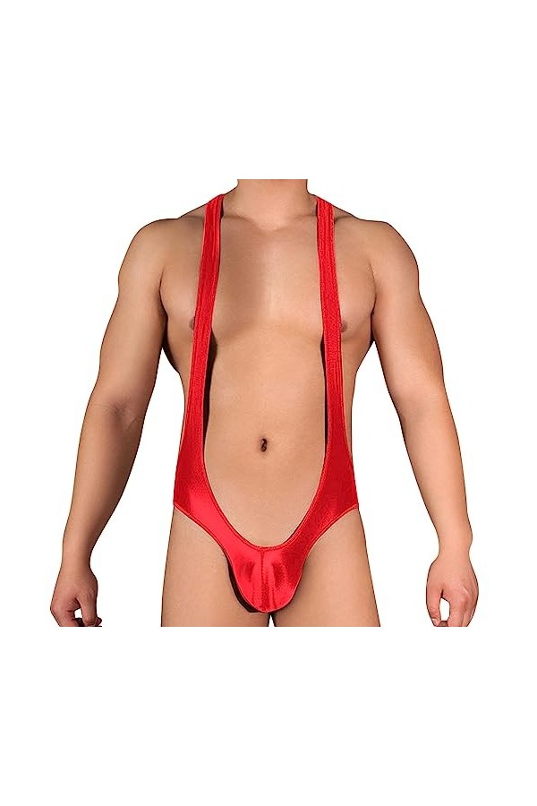 SKFLABOOF Transparent Mankini Homme Sexy Hot Coquin Deguisement Strip-Tease Bite Drole String Érotique Slip Harnais Costume J