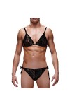 SKFLABOOF Sexy Hot Mankini Homme Coquin Moulant Slip Borat Bite Drole Lingerie Érotique Deguisement Ficelle Costume Jockstrap