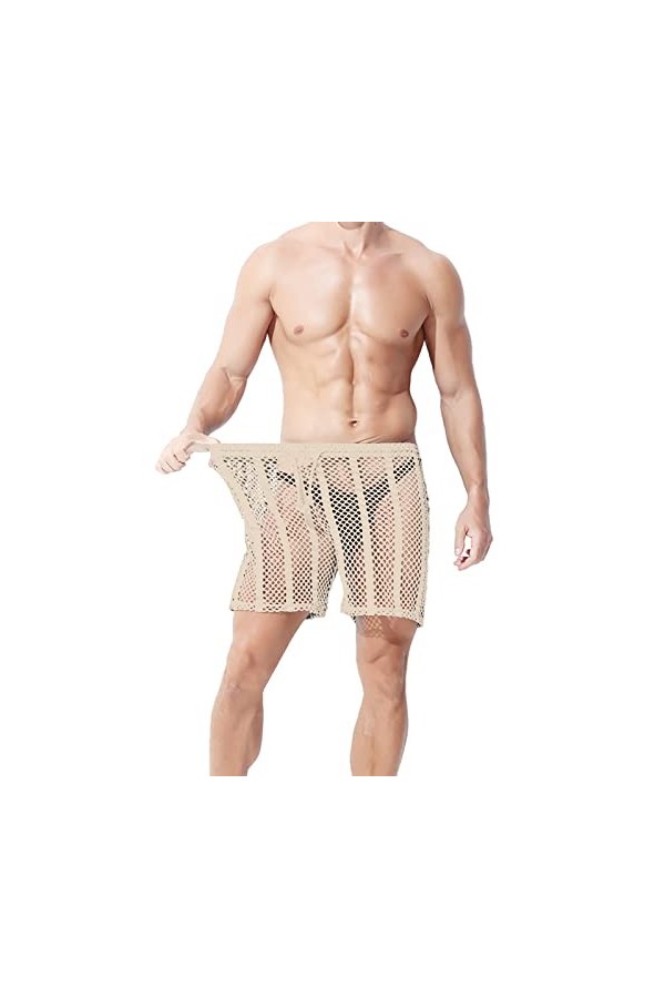 SKFLABOOF Ficelle String Homme Moulant Erotique Boxer Sissy Sexy Hot Transparent Tanga Ouverte Lingerie Gay Body Chic Bonbon 