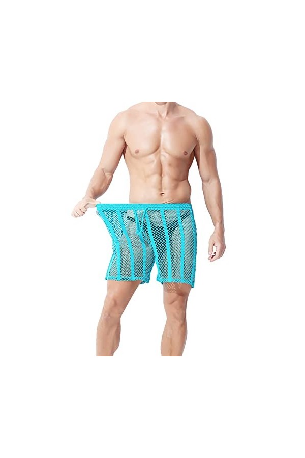 SKFLABOOF Ficelle String Homme Moulant Erotique Boxer Sissy Sexy Hot Transparent Tanga Ouverte Lingerie Gay Body Chic Bonbon 