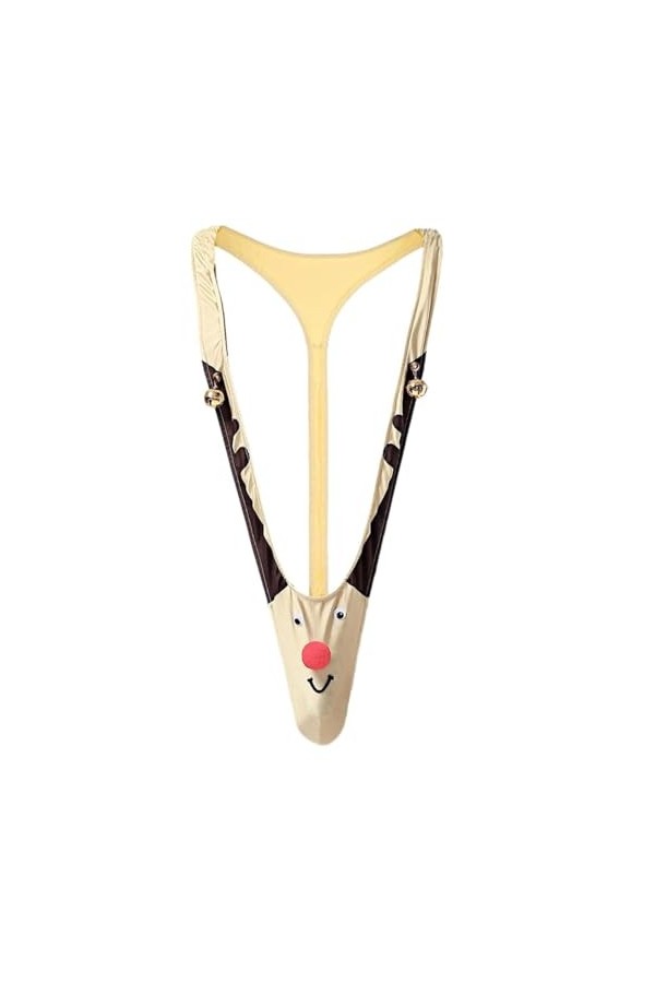 THSCWY Lingerie sexy pour homme - String exotique avec clochettes - Taille réglable - Jaune, jaune - Taille unique, jaune, ta