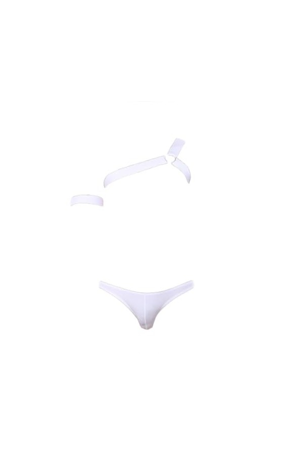 Homme Sexy Sangle Harnais Ceinture Body Tops Haut et Short String Lingeries Color:Black,Size:M 