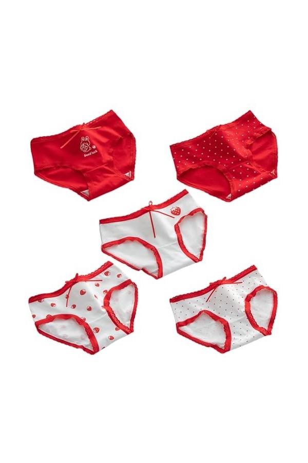 SINMIUANIME Lot de 5 culottes en coton pour femme - Taille moyenne - Imprimé anime - Doux et respirant, Ours mignon., XL