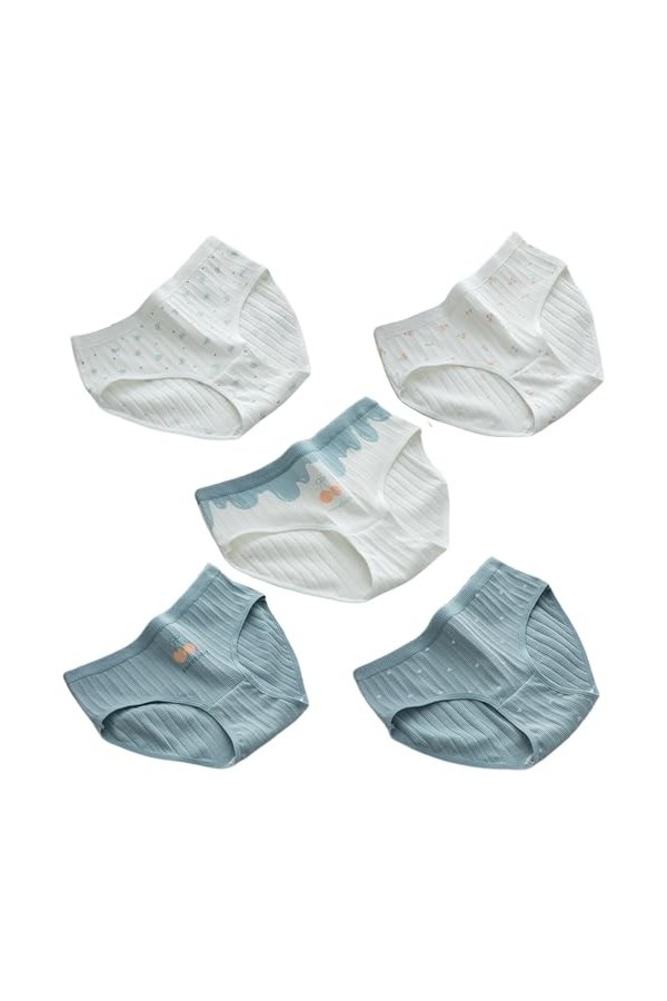 SINMIUANIME Lot de 5 culottes en coton pour femme - Taille moyenne - Imprimé anime - Doux et respirant, Ours mignon., XL