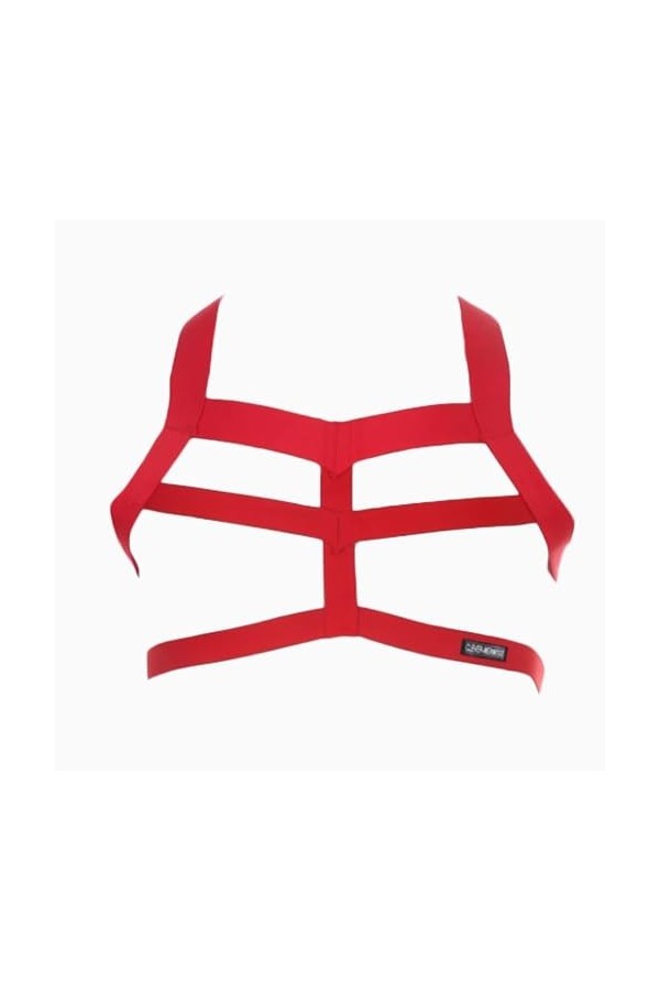 HSQSMWJ Homme Harnais Épaule Poitrine Muscle Costume Gilet Sangle Élastique Punk Lingerie Fitness Bar Club Fête Cosplay Color