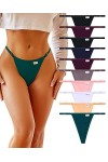 FINETOO G String Tanga Lot de 10 slips sexy en coton sans coutures pour femme avec ceinture réglable S-XL, A-10er, L