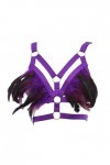 Soutien-gorge harnais à plumes pour femme - Gothique Punk - Rave - Brassière dHalloween - Costume sexy pour femme - Cosplay,