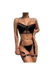 Lingerie pour Femmes avec Porte-Jarretelles Cou Soutien-Gorge Sexy Et Culotte Taches Body À Bretelles 5 Pièces Lingerie pour 