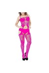 ZTIANEF Chemises De Nuit Femme Sexy Lingerie Body Open Crotch Mesh Fishnet Bodystocking Sleeping Stocking,Rose Red,One Size