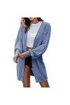 Gefomuofe Cardigan long pour femme - Léger et ample - Cardigan léger - Pour lété - Cardigan décontracté - Manches longues, b