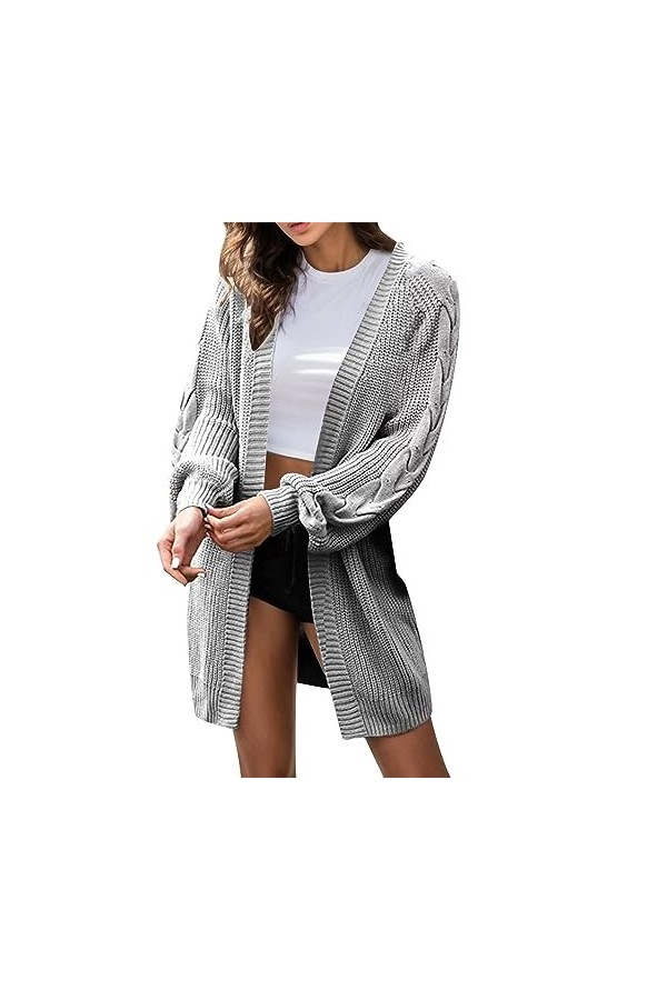 Gefomuofe Cardigan long pour femme - Léger et ample - Cardigan léger - Pour lété - Cardigan décontracté - Manches longues, b