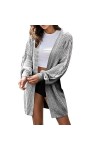 Gefomuofe Cardigan long pour femme - Léger et ample - Cardigan léger - Pour lété - Cardigan décontracté - Manches longues, b