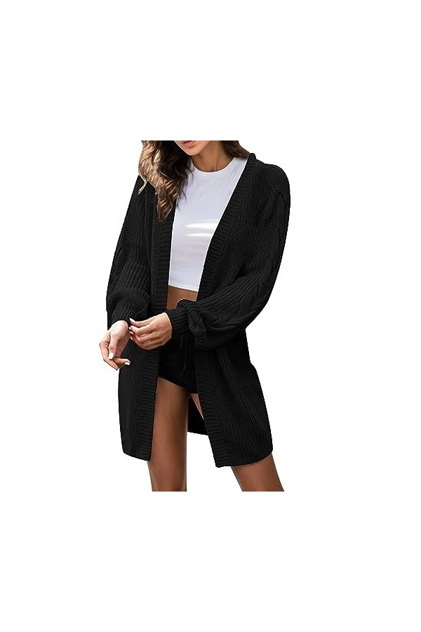 Gefomuofe Cardigan long pour femme - Léger et ample - Cardigan léger - Pour lété - Cardigan décontracté - Manches longues, b