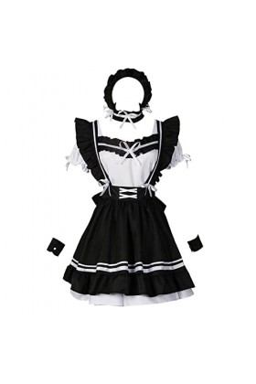 TWIOIOVE Costume de cosplay avec capuche rouge - Robe Lolita - Sexy - Jeu de rôle - Costume Samus - Noir - Taille L
