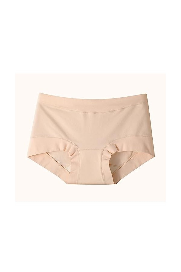BURLOE Lot de Trois Longues Culottes en Coton empilables pour Femmes Coton Taille Moyenne antibactérien Crotch Grande Taille 