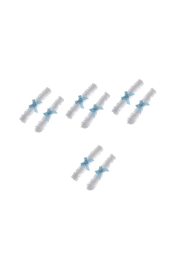 minkissy 8 Pièces Bandeau De Mariée en Dentelle Femmes Mariée Jarretières Porte-Jarretelles en Dentelle Accessoires pour Femm