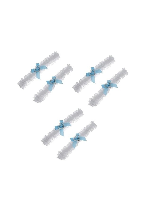 minkissy 8 Pièces Bandeau De Mariée en Dentelle Femmes Mariée Jarretières Porte-Jarretelles en Dentelle Accessoires pour Femm